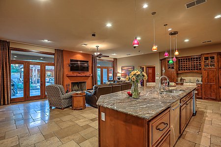 kitchen area enjoys great floorplan flow to outdoor entertaining 