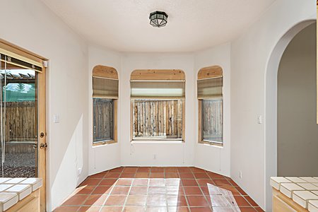 Bay windows in dining area