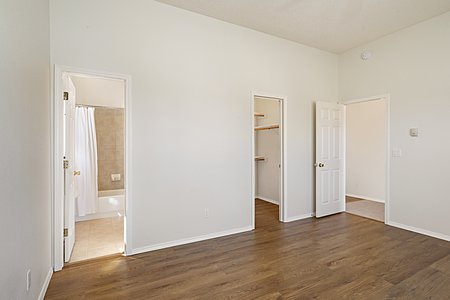 Primary bedroom located in the front of the house with ensuite bathroom and walk in closet. 