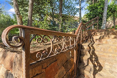 Beautiful wrought iron rail, leading to the Main House front door