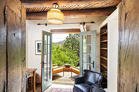 Study/Office French doors to private deck & mountain views
