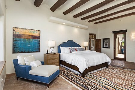 Master Suite with vigas and cove ceiling
