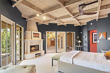 Nurturing master bedroom opens onto the gorgeous courtyard.