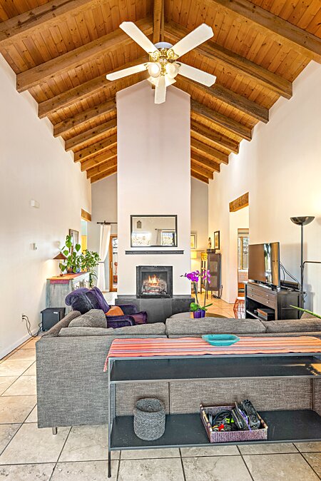 Visit by the fire in this stunning living room!