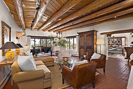 Gorgeous ceilings, gorgeous floors, and gorgeous thick adobe walls!