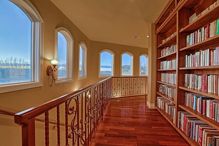 Guest Wing Library with Sunset Views- upstairs above garage