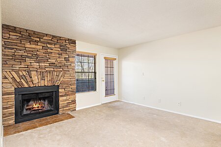 Living Room w/ wood burning fireplace