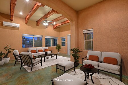Climate controlled east facing sunroom with virtual furniture