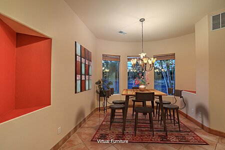 Main floor dining area faces west- virtual furniture