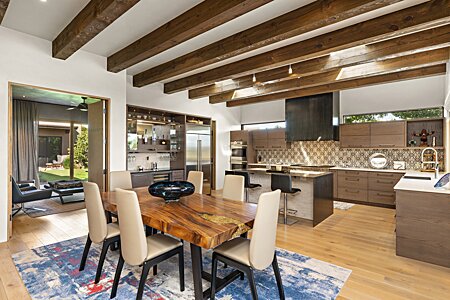 Open Dining Area / Gourmet Kitchen with Wet Bar