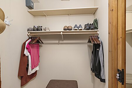 Double closets in the primary bedroom