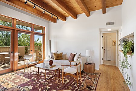 Classic wood floors, beamed ceilings and 