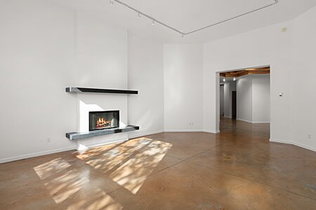 Living Area With Wood Burning Fireplace