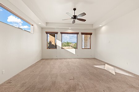 Master Bedroom, looking to the windows w/ the Sangre de Cristo view