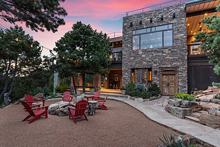 Savor the warmth of the fire pit, under the brilliant sky at dusk