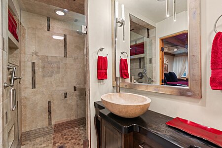 Bath Two, with Custom Shower & elegant Onyx sink