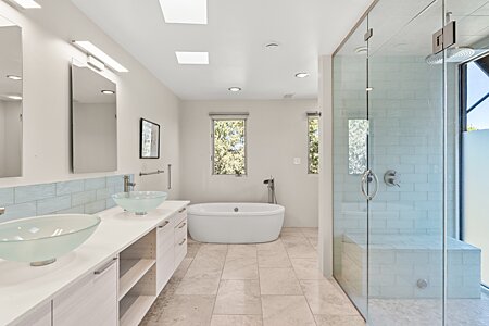 Master Bathroom, w/ Double Sinks, Free-standing Tub & Steam Shower