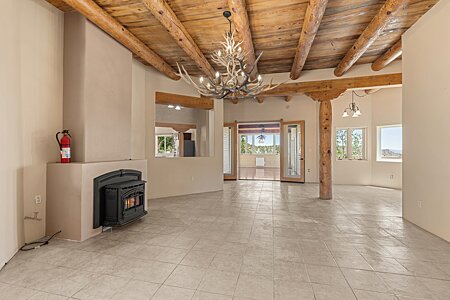Main floor living room and main flagstone entry entry