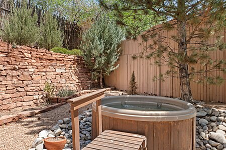 Backyard hot tub