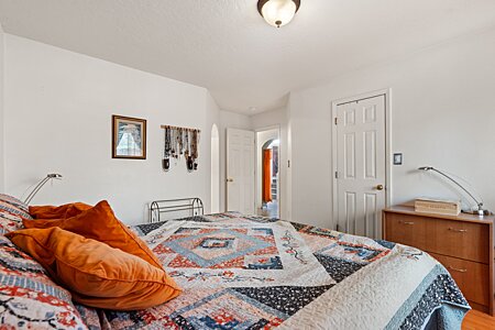 Primary bedroom with walk in closet