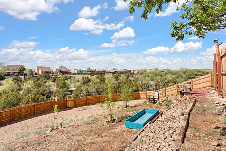 Large fenced backyard