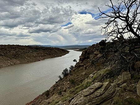 A view of Abiquiu Lake from the waterfront bluff on the property 