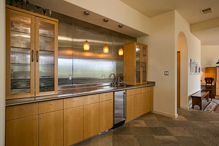 Kitchen with Stainless Counters