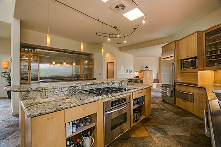 Kitchen with Honed Granite Counters
