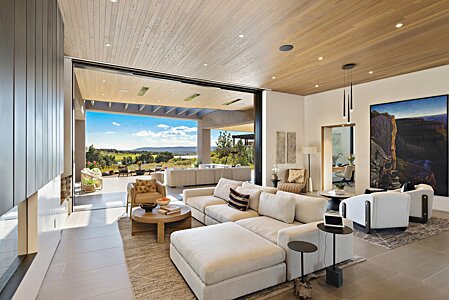 Living Room with Golf Course Views