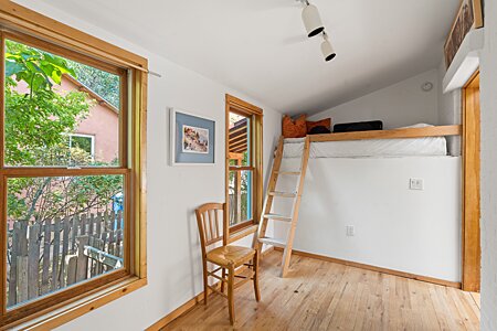 Loft bed and reading room