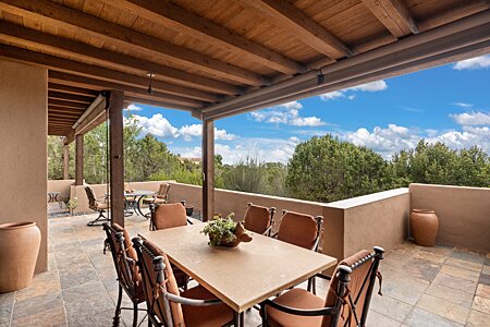 Easygoing dinners outside on the portal…this is Santa Fe.