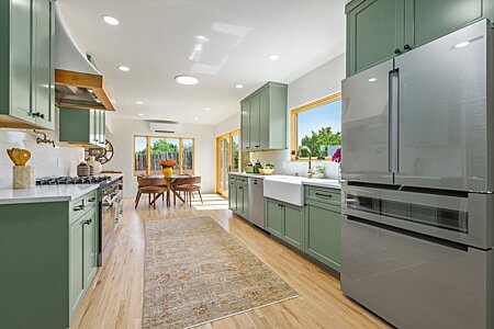 Looking from the Chef's Kitchen to the Informal Dining Area