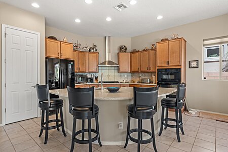 Kitchen with counter bar