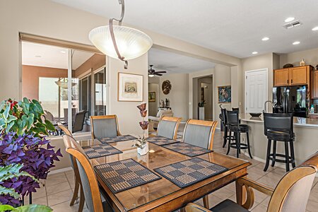 Formal dining room with view to Kitchen and Living room