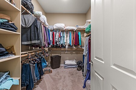 Large walk in primary closet