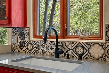 Kitchen Sink With View to Courtyard