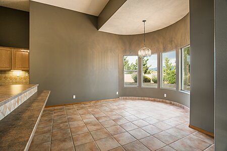 Dining Room with Bank of Windows