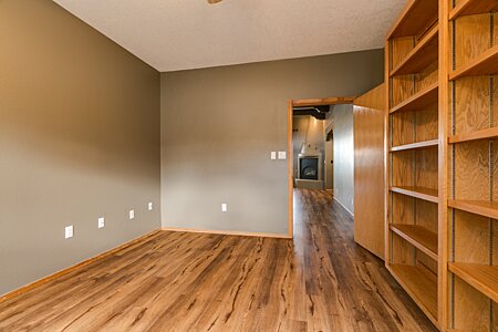 Built in Wood Storage Shelves