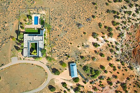 Drone Top-Town View of Main Home & Garage/Office