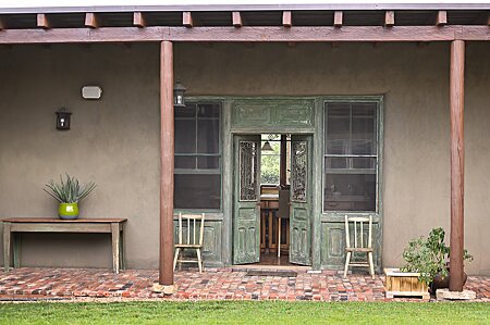 Interior Courtyard Looking Towards Kitchen