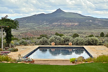 View of Cerro Pedernal Beyond Pool