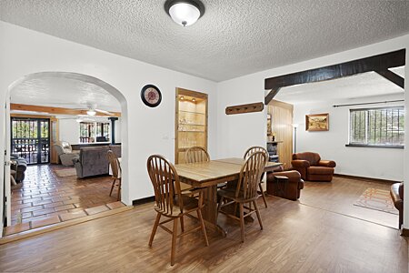 Dining room looking back to sunroom and living room