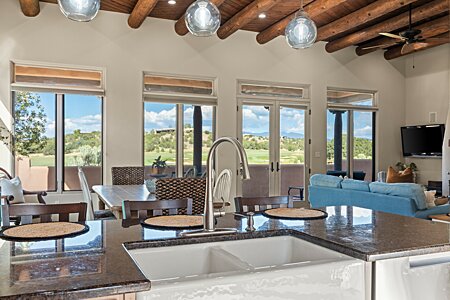 Kitchen counter with view to the Golf Course 