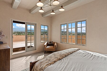 Primary bedroom...Wake up to sky and mountains, treetops & birds chirping...