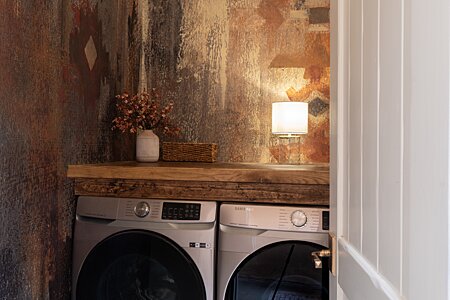 A stylish laundry room in the guesthouse!