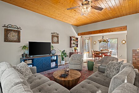 Living room and adjacent dining room 