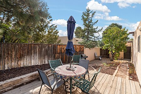 Deck and yard off of dining room 